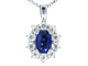 Pendentif Pendentif en or blanc 14 carats avec diamants et saphir 58 Facettes 2299