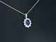 Pendentif Pendentif en or blanc 14 carats avec diamants et saphir 58 Facettes 2299