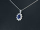 Pendentif Pendentif en or blanc 14 carats avec diamants et saphir 58 Facettes 2299