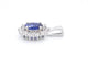 Pendentif Pendentif en or blanc 14 carats avec diamants et saphir 58 Facettes 2299