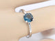 Bague 54 Bague en or blanc 14 carats avec topaze bleue 58 Facettes 2332