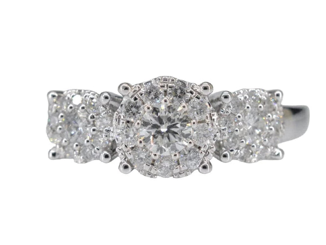 Bague 54 Bague trinité en or blanc 14 carats avec diamants 58 Facettes 2002