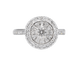 Bague 54 Bague d'entourage en or blanc 14 carats avec diamants 58 Facettes 2008