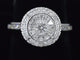 Bague 54 Bague d'entourage en or blanc 14 carats avec diamants 58 Facettes 2008