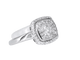 Bague 54 Bague d'entourage en or blanc 14 carats avec diamants 58 Facettes 2035