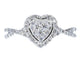 Bague 54 Bague entourage cœur en or blanc 14 carats avec diamants 58 Facettes 2034