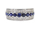 Bague 54 Bague pavée en or blanc 14 carats avec diamants et saphir 58 Facettes 2057