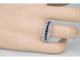 Bague 54 Bague pavée en or blanc 14 carats avec diamants et saphir 58 Facettes 2057