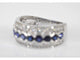 Bague 54 Bague pavée en or blanc 14 carats avec diamants et saphir 58 Facettes 2057