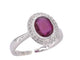 Bague 54 Bague entourage en or blanc 14 carats avec diamants et rubis 58 Facettes 2060