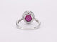 Bague 54 Bague entourage en or blanc 14 carats avec diamants et rubis 58 Facettes 2060