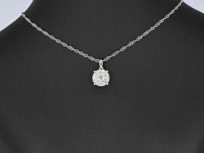 Pendentif Pendentif en or blanc 14 carats avec diamant taille brillant 58 Facettes 2080