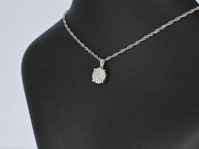 Pendentif Pendentif en or blanc 14 carats avec diamant taille brillant 58 Facettes 2080