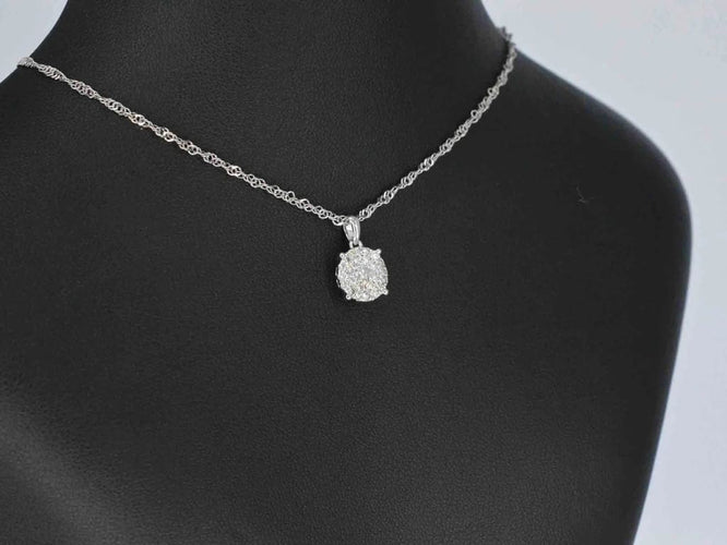 Pendentif Pendentif en or blanc 14 carats avec diamant taille brillant 58 Facettes 2080