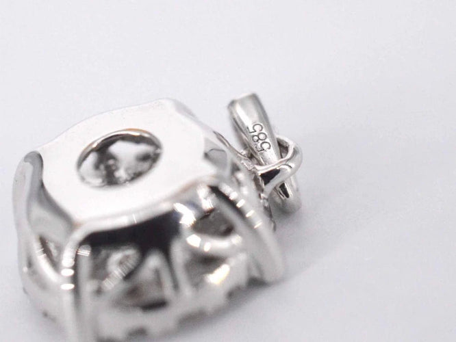 Pendentif Pendentif en or blanc 14 carats avec diamant taille brillant 58 Facettes 2080