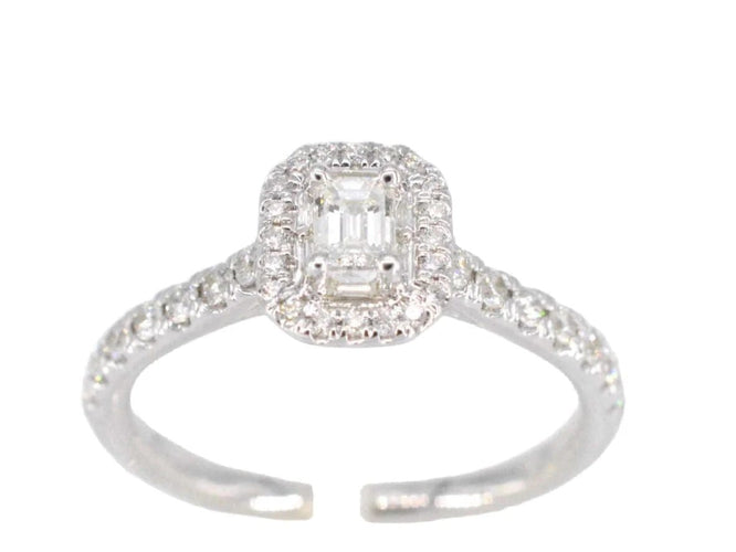 Bague 54 Bague entourage en or blanc et diamants 58 Facettes 2086