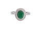 Bague 54 Bague entourage en or blanc 14 carats avec diamants et émeraude 58 Facettes 2061