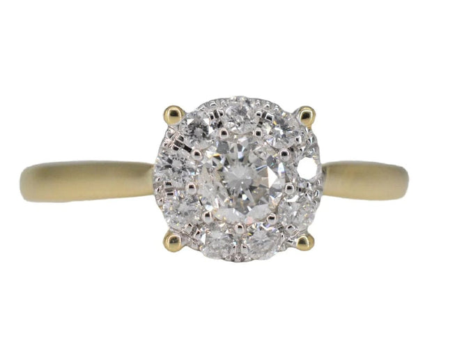 Bague 54 Bague en or jaune 14 carats avec diamant 0,46 ct 58 Facettes 2103