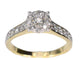 Bague 54 Bague entourage en or jaune 14 carats avec diamants 58 Facettes 2105