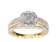 Bague 54 Bague entourage en or jaune 14 carats avec diamants 58 Facettes 2107