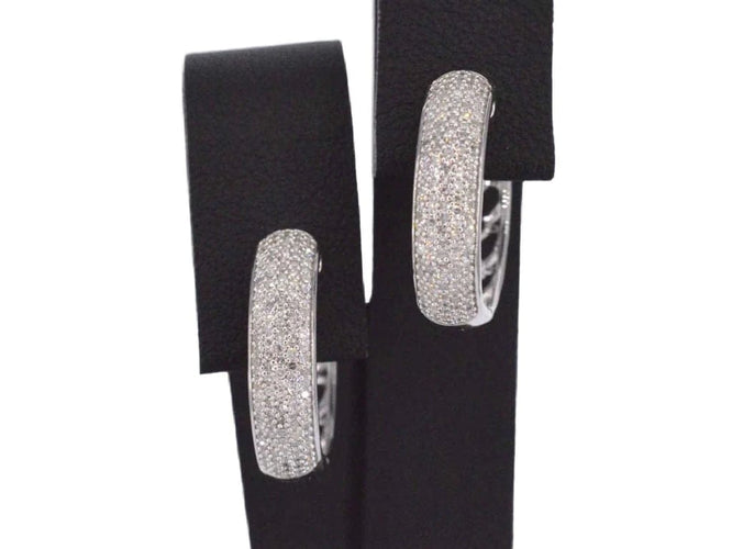 Boucles d'oreilles Boucles d'oreilles en or blanc 14 carats avec diamants naturels 58 Facettes 2113