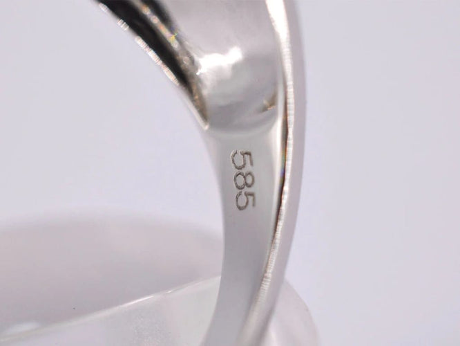 Bague 54 Bague en or blanc 14 carats sertie de diamants taille brillant 58 Facettes 2169