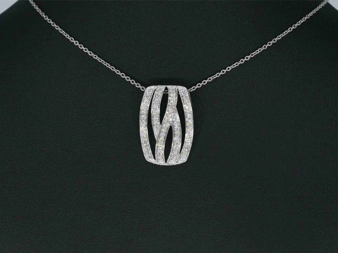 Pendentif Pendentif design en or blanc 18 carats avec diamants taille brillant 58 Facettes 2242
