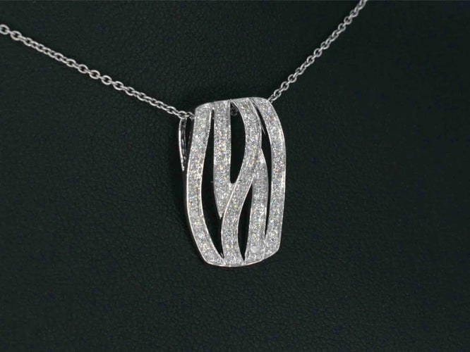 Pendentif Pendentif design en or blanc 18 carats avec diamants taille brillant 58 Facettes 2242