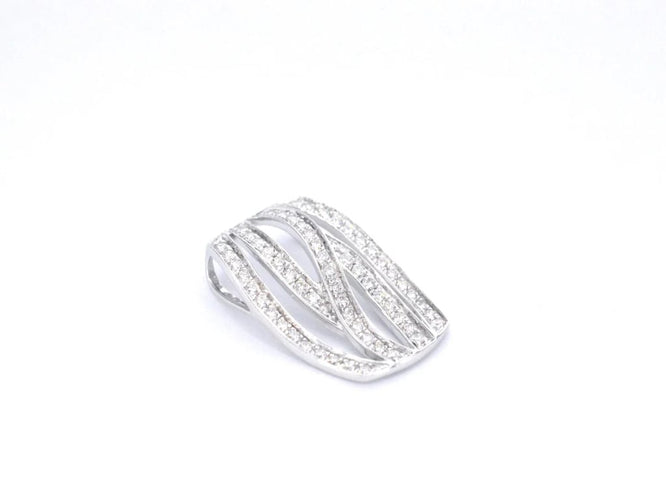 Pendentif Pendentif design en or blanc 18 carats avec diamants taille brillant 58 Facettes 2242