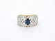 Bague 54 Bague en or 14 carats sertie de diamants et saphir 58 Facettes 2239