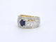 Bague 54 Bague en or 14 carats sertie de diamants et saphir 58 Facettes 2239
