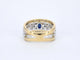 Bague 54 Bague en or 14 carats sertie de diamants et saphir 58 Facettes 2239