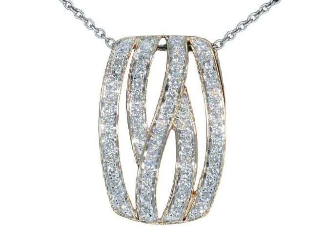 Pendentif Pendentif design en or rose 18 carats avec diamant taille brillant 58 Facettes 2244