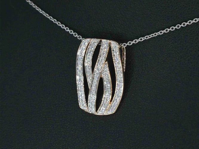 Pendentif Pendentif design en or rose 18 carats avec diamant taille brillant 58 Facettes 2244