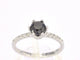 Bague 54 Bague en or blanc 14 carats avec diamant noir et diamants 58 Facettes 2222