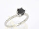 Bague 54 Bague en or blanc 14 carats avec diamant noir et diamants 58 Facettes 2222
