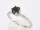 Bague 54 Bague en or blanc 14 carats avec diamant noir et diamants 58 Facettes 2222