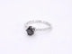 Bague 54 Bague en or blanc 14 carats avec diamant noir et diamants 58 Facettes 2222