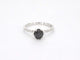 Bague 54 Bague en or blanc 14 carats avec diamant noir et diamants 58 Facettes 2222