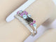 Bague 54 Bague en or blanc 14 carats avec diamants et pierres précieuses 58 Facettes 2317