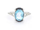 Bague 54 Bague en or blanc 14 carats avec diamants, topaze et saphir 58 Facettes 2322