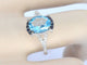 Bague 54 Bague en or blanc 14 carats avec diamants, topaze et saphir 58 Facettes 2322