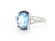 Bague 54 Bague en or blanc 14 carats avec diamants, topaze et saphir 58 Facettes 2322