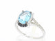 Bague 54 Bague en or blanc 14 carats avec diamants, topaze et saphir 58 Facettes 2322