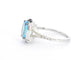 Bague 54 Bague en or blanc 14 carats avec diamants, topaze et saphir 58 Facettes 2322