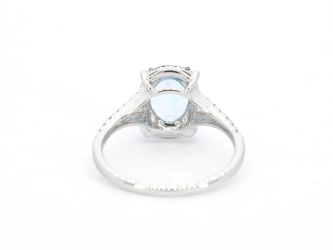 Bague 54 Bague en or blanc 14 carats avec diamants, topaze et saphir 58 Facettes 2322