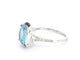 Bague 54 Bague en or blanc 14 carats avec diamants, topaze et saphir 58 Facettes 2322