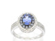 Bague 54 Bague en or blanc 14 carats avec diamants et tanzanite 58 Facettes 2325