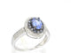 Bague 54 Bague en or blanc 14 carats avec diamants et tanzanite 58 Facettes 2325