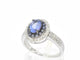 Bague 54 Bague en or blanc 14 carats avec diamants et tanzanite 58 Facettes 2325